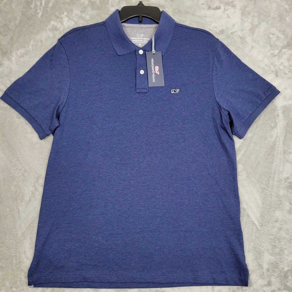 Vineyard Vines Edgartown Polo Shirt Men's Medium Navy Blue Short Sleeve (NWT)